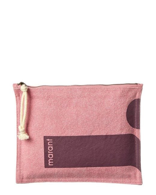 Isabel Marant Pink Netia Canvas Clutch