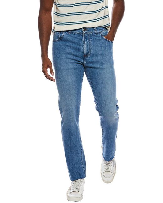 Isaia Blue Straight Jean for men