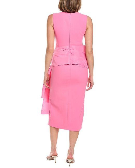 Carolina Herrera Pink Solid Silk-Blend Column Dress