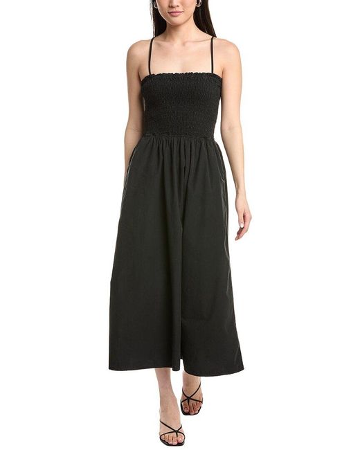 Nation Ltd Black Sibelle Smocked Midi Dress
