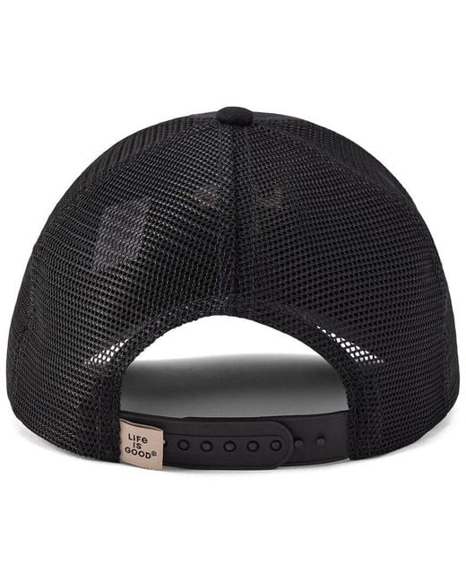 Life Is Good. Black Trucker Hat for men