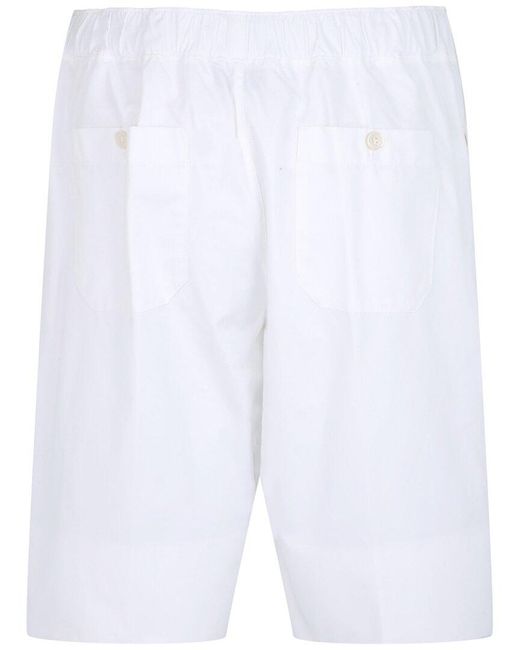 McQueen White Wide Leg Pajama Shorts for men