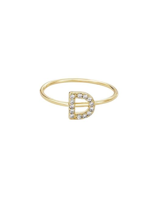 Adornia White 14K Plated Cz Initial Ring
