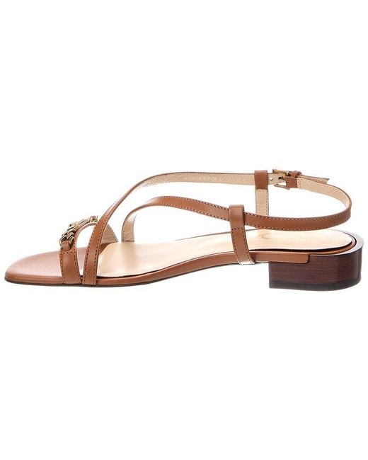 Tod's Pink Logo Leather Sandal