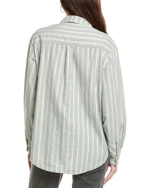 Michael Stars Gray Beau Oversized Button Shirt