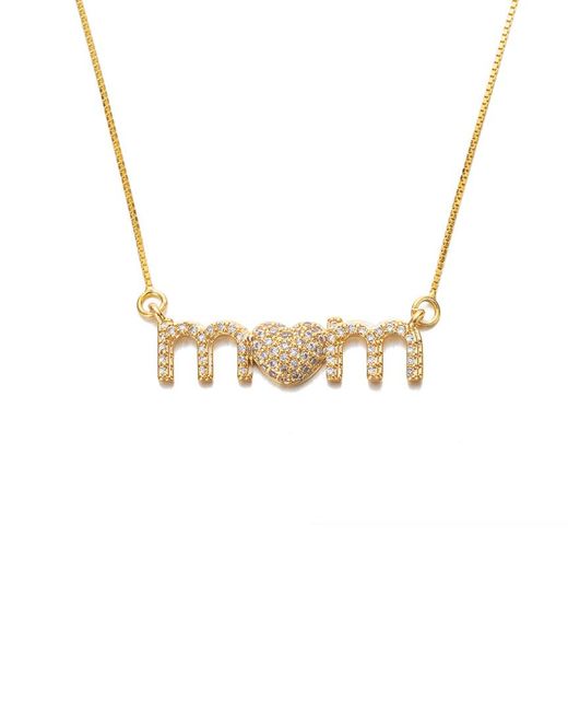Eye Candy LA Metallic Luxe Collection Sterling Silver Chain Mom Brass Pendant Necklace