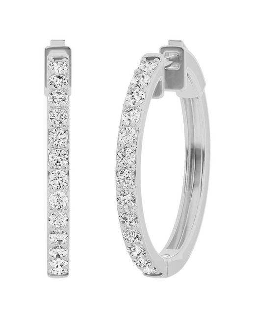Lab Grown Diamonds White 14k 1.00 Ct. Tw. Lab Grown Diamond Hoops