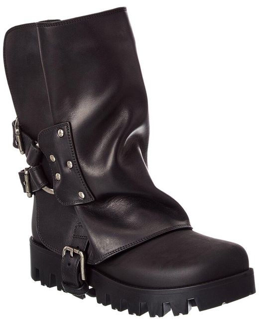 Dolce & Gabbana Black Rubber & Leather Bootie