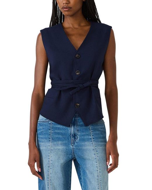Steve Madden Blue Felicia Woven Vest