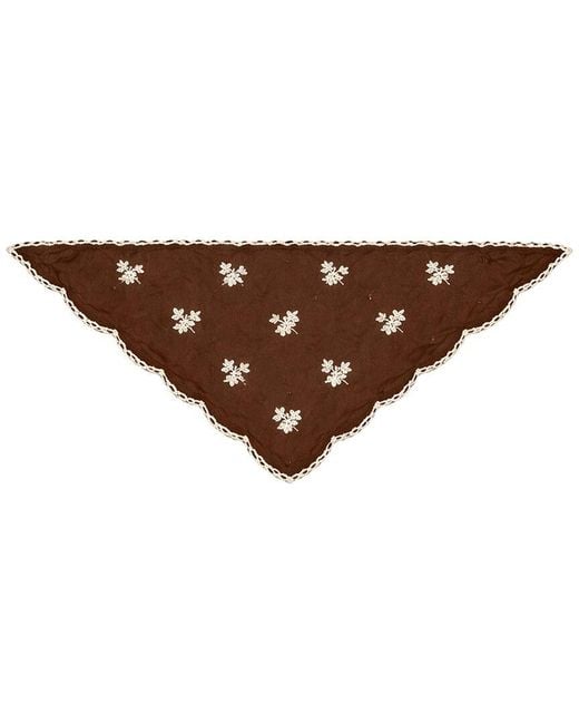 Saachi Brown Embroidered Gauze Bandana