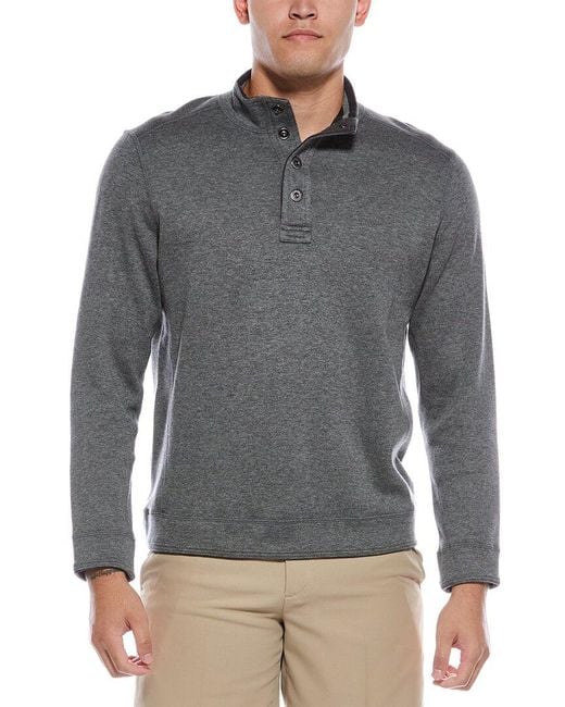 Tommy Bahama Gray New Flip Coast Snap Mock Neck Pullover for men