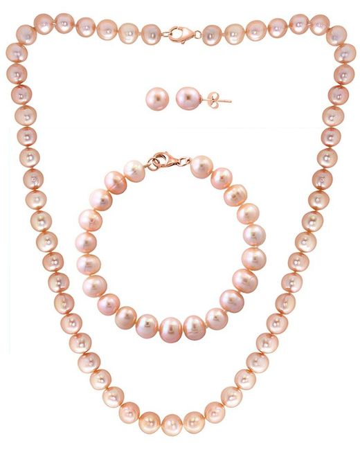 Effy Fine Jewelry White 14K Rose 7.3Mm Pearl Set