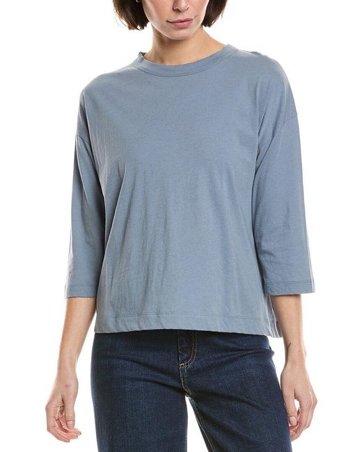 Vince Blue Boxy Bracelet Sleeve T-Shirt