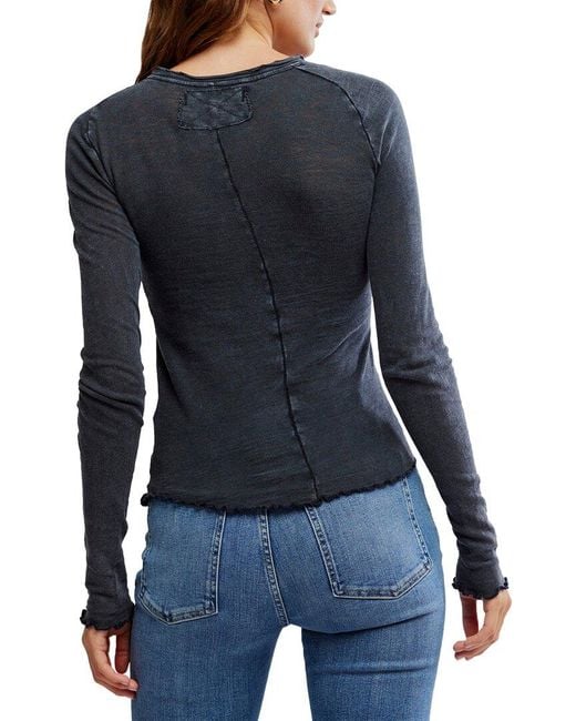Free People Blue Be My Baby Top