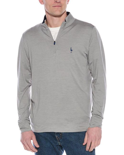 Tailorbyrd Gray Melange Mesh Performance 1/4-Zip Pullover for men