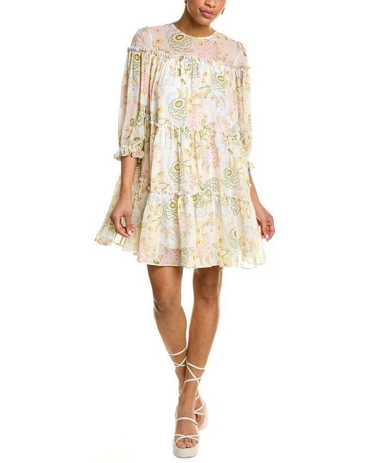 Ted Baker Natural Tiered Mini Dress