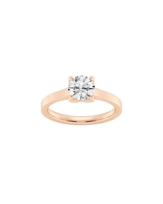 Lab Grown Diamonds White 14K Rose 1.00 Ct. Tw. Lab-Grown Diamond Solitaire Engagement Ring
