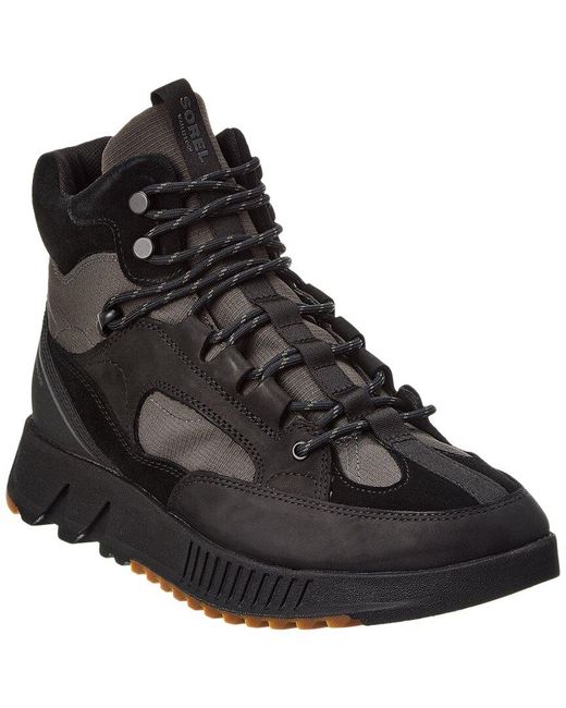 Sorel Black Mac Hill Lite Trace Waterproof Leather & Canvas Boot for men