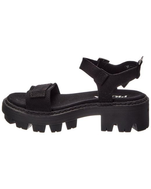 Prada Black Canvas Sandal