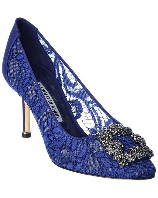 manolo blahnik hangisi lace pumps
