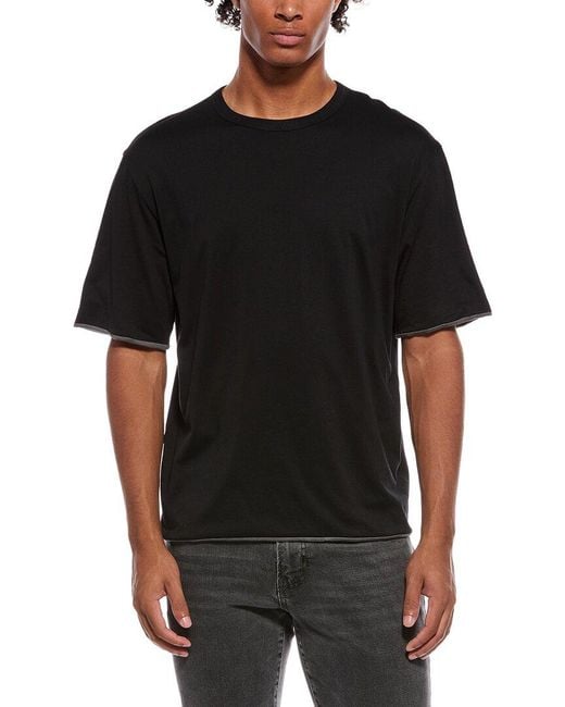 Theory Black Double Layered T-Shirt for men