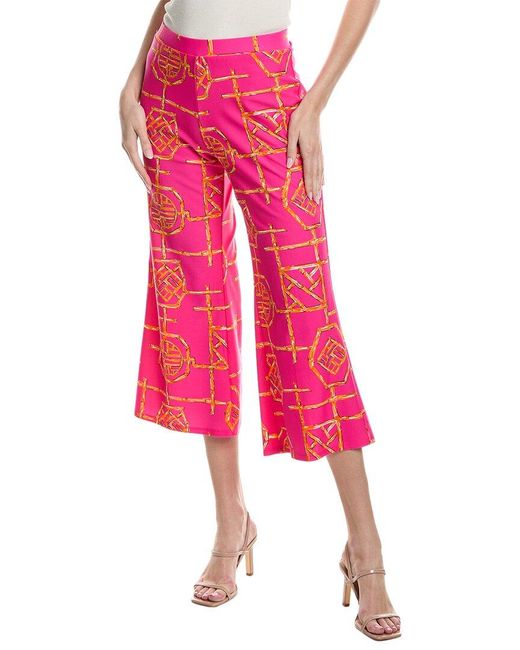 Jude Connally Pink Trixie Wide Leg Cropped Pant