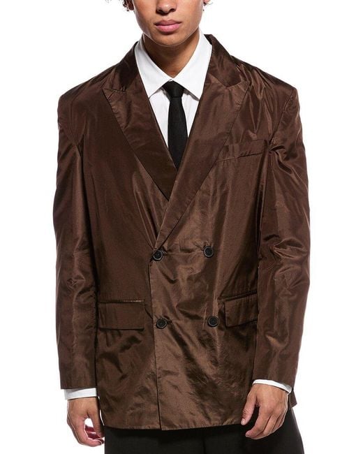 Valentino Brown Giacca Silk Jacket for men