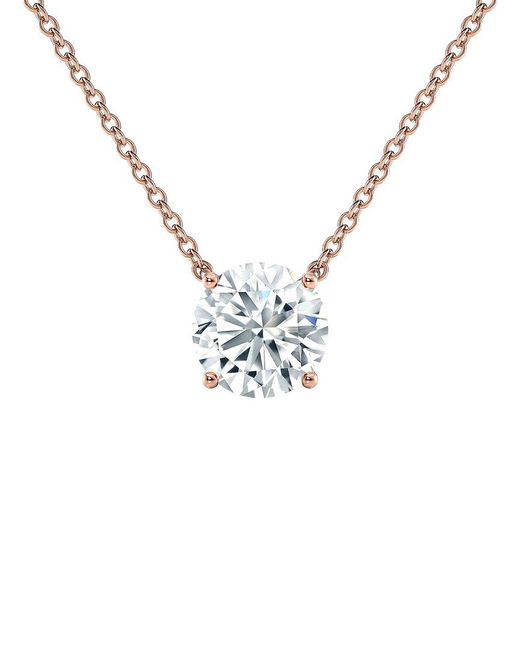 Sabrina Designs Lab Grown Diamonds Metallic 14K Rose 4.00 Ct. Tw. Lab-Grown Diamond Solitaire Necklace