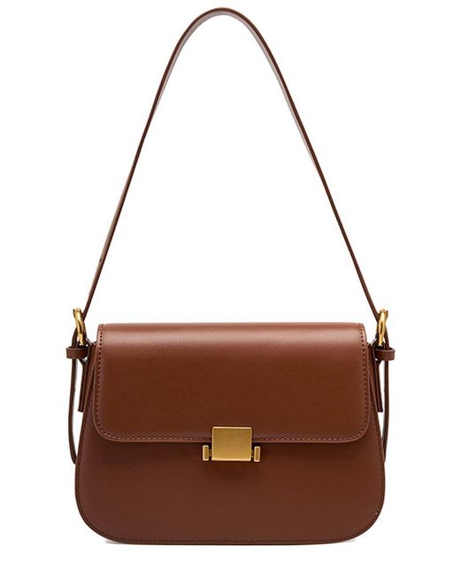 Adele Berto Brown Leather Shoulder Bag