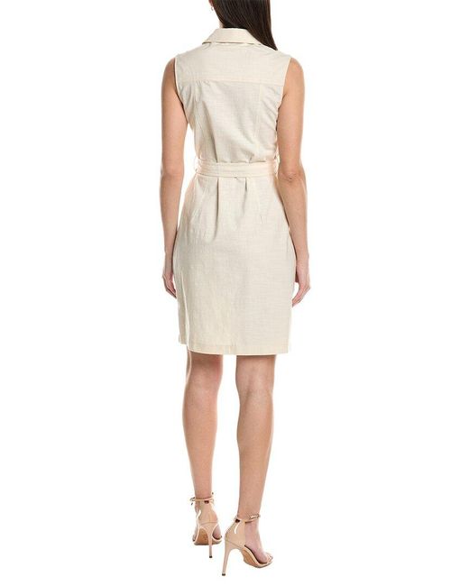 Sharagano White Sleeveless Shirtdress