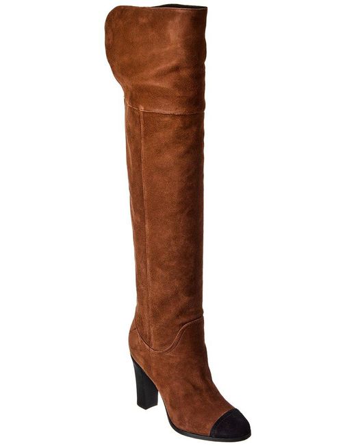 Veronica Beard Brown Conrad Suede Over-The-Knee Boot