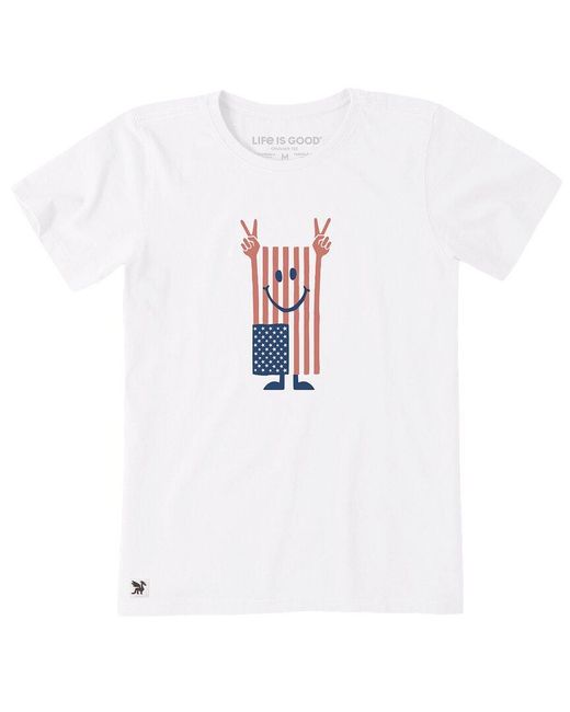 Life Is Good. White Crusher Lite T-Shirt