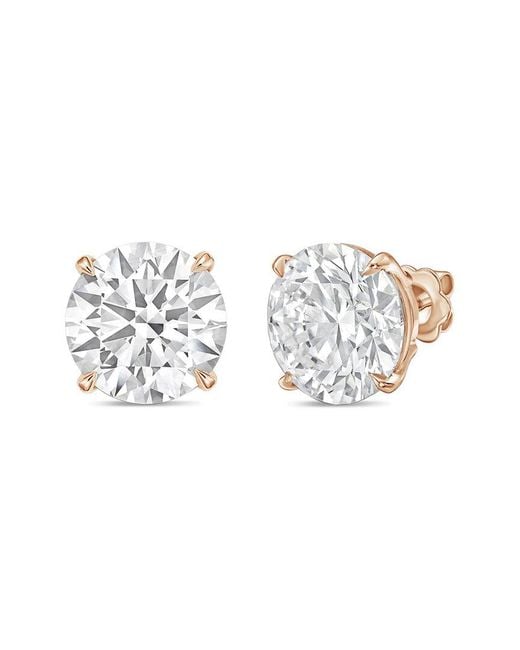Diana M White Diana M. 14K Rose 4.00 Ct. Tw. Lab-Grown Diamond Stud Earrings