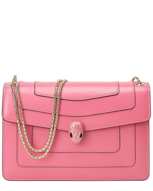 Tiffany & Fred Paris Pink Smooth Leather Foldover Shoulder Bag