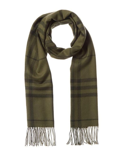 Burberry Green Dnu Pack Check Wool Scarf