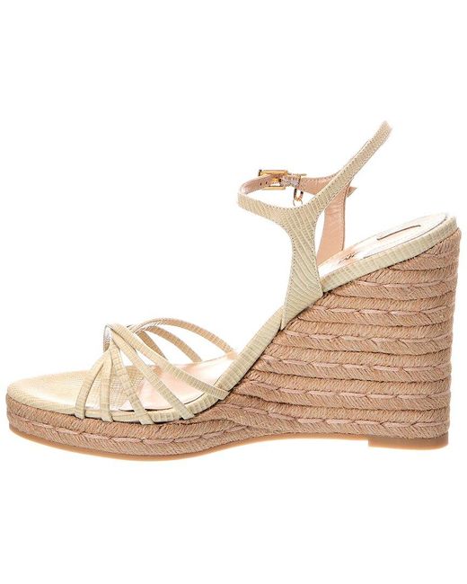 Tom Ford Natural Cabana Leather Wedge Sandal