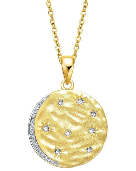 Genevive Jewelry Metallic Rachel Glauber 14K Plated Cz Pendant Necklace
