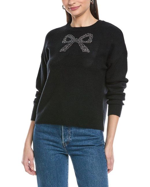 Cece Black Rhinestone Sweater
