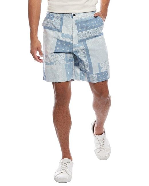 Officine Generale Blue Pierce Bandana Short for men