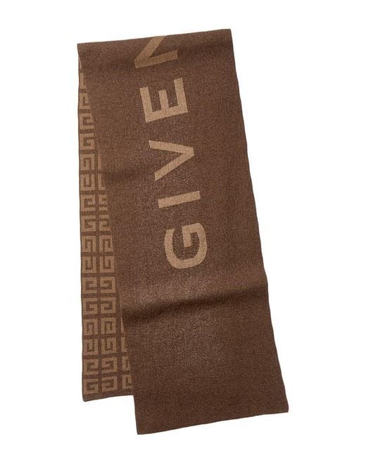 Givenchy Brown Double Face Wool & Cashmere-Blend Scarf