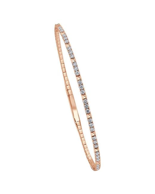 Sabrina Designs White 14k Rose Gold 0.84 Ct. Tw. Diamond Flexible Bangle Bracelet