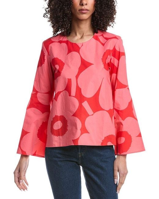 Marimekko Red Pelargoni Top