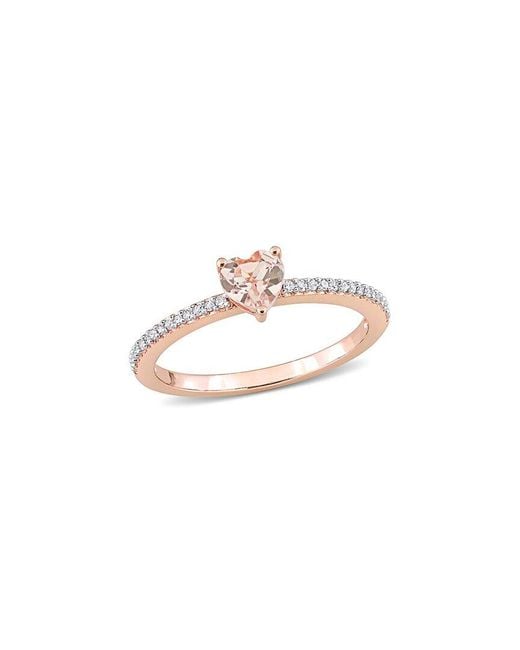 Rina Limor White 10k Rose Gold 0.58 Ct. Tw. Diamond & Morganite Ring