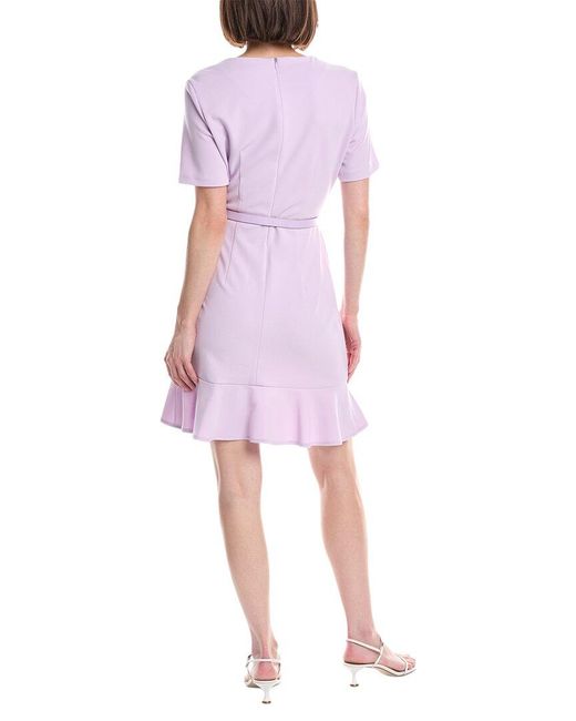 Sharagano Pink Short Sleeve A Line Dress
