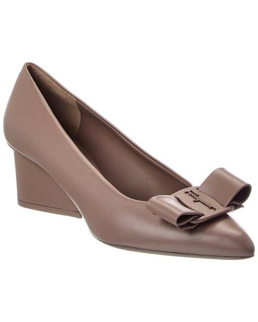 Ferragamo Brown Viva Leather Pump