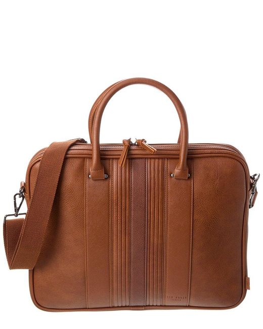 Ted Baker Brown S Striped Document Satchel Bags And Wallets Tan One Size for men