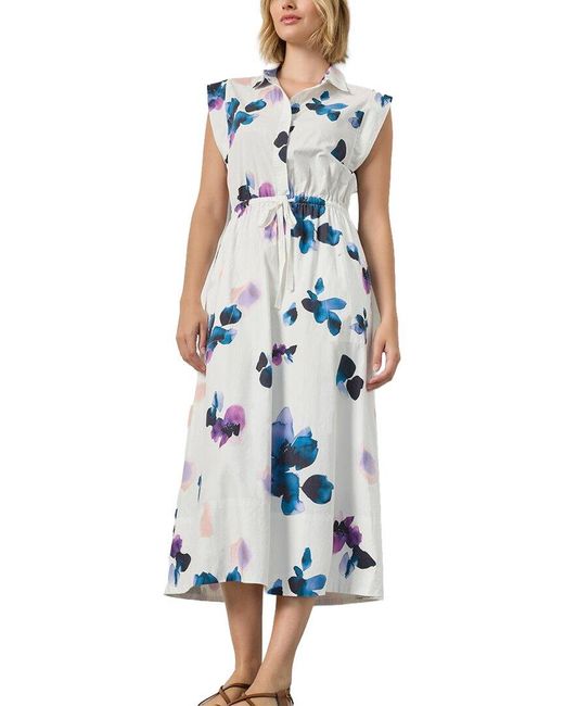 Lilla P Blue Gusset Sleeve Maxi Dress
