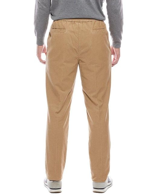 Brunello Cucinelli Natural Pleated Leisure Fit Corduroy Pant for men