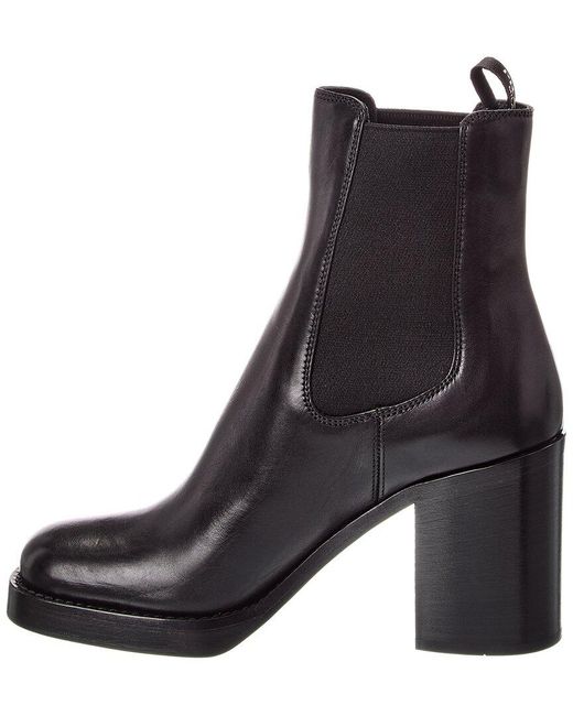 Prada Black Logo Leather Bootie