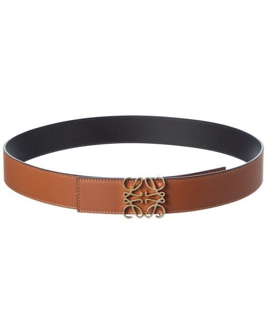 Loewe Brown Anagram Reversible Leather Belt